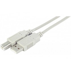 Cordon USB 2.0 A / B gris - 3 m