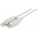 Cordon USB 2.0 A / B gris - 3 m