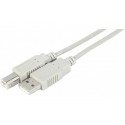 Cordon USB 2.0 A / B gris - 5 m