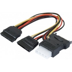 Doubleur d alimentation SATA vers 2 SATA et 1 Molex - 30 cm