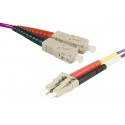 Jarretière optique duplex multimode OM3 50/125 SC-UPC/LC-UPC violet - 2 m