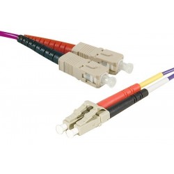 Jarretière optique duplex multimode OM3 50/125 SC-UPC/LC-UPC violet - 3 m