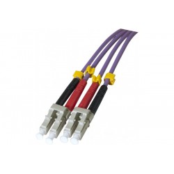 Jarretière optique duplex multimode OM3 50/125 LC-UPC/LC-UPC violet - 15 m
