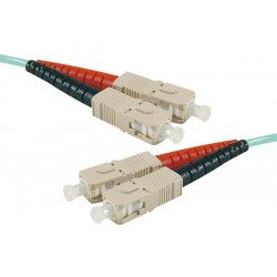 Jarretière optique duplex multimode OM3 50/125 SC-UPC/SC-UPC aqua - 1 m