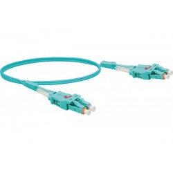 Jarretière optique duplex UHD uniboot OM3 50/125 LC-UPC/LC-UPC aqua - 1 m