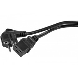 Cordon secteur CEE7 - C19 noir 2 m