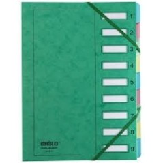 Extendos Mon Dossier Trieur en carte forte vernie 6 compartiments Vert