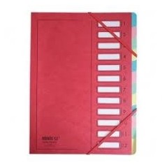 Extendos Mon Dossier Trieur en carte forte vernie 6 compartiments Rouge