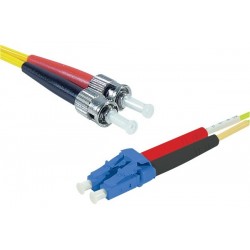 Jarretière optique duplex monomode OS2 9/125 LC-UPC/ST-UPC jaune - 2 m
